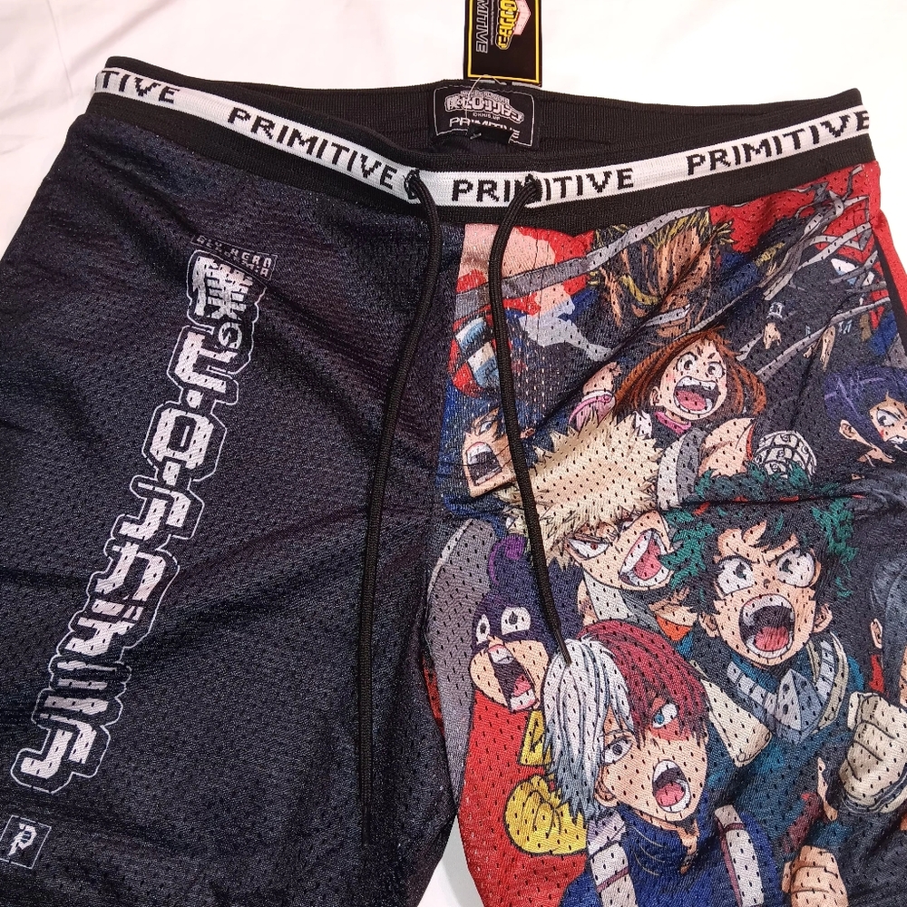 PRIMITIVE skate mens Japanese my hero anime my hero academia blocked mens short